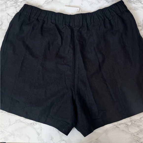 Madewell The Easy Short pull on linen shorts black size XL - Picture 3 of 5